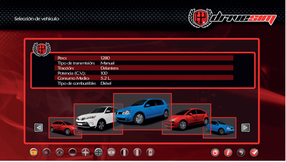 drivesim Fahrzeugauswahl